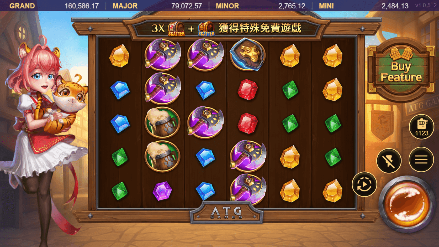 ATG虎小妹6×5全盤消除實際遊戲畫面